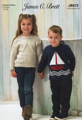 Strickmuster nautischer Bootsdesignpullover James Brett DK JB872