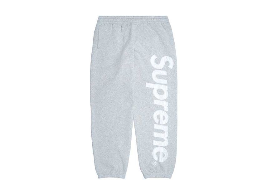 完売品　Supreme SatinAppliqué Sweatpantグレー Supreme Satin Applique Sweatpant Heather Grey | eBay