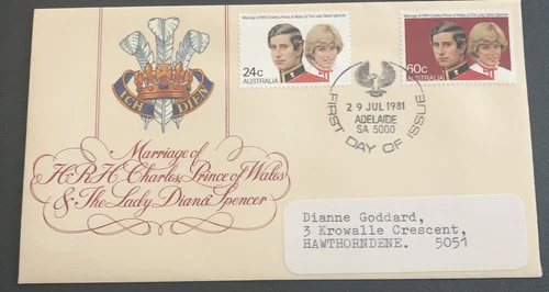 Australian : FDC 1981 Marriage HRH Charles Prince Of Wales & Lady Diana Spencer