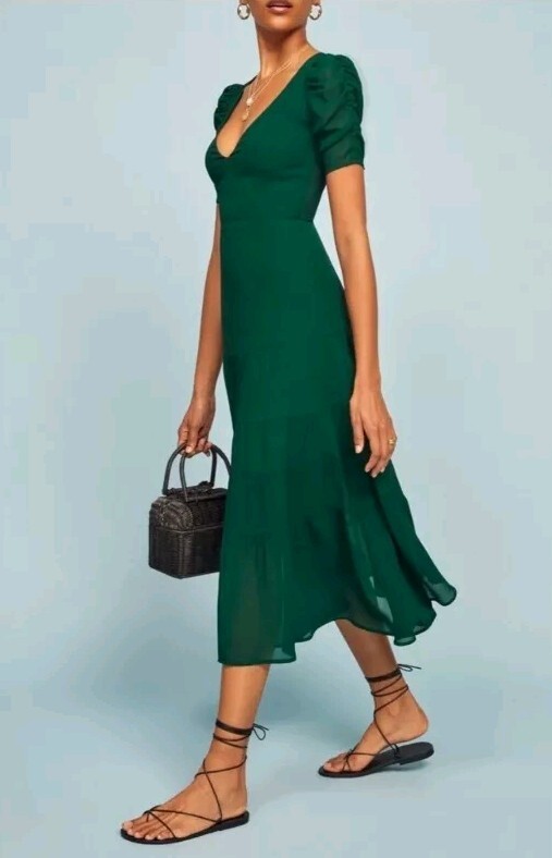 reformation cosa midi dress Reformation Cosa Midi Dress Emerald green size 4