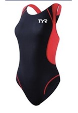 TYR Women's XL Navy Red Carbon Fem Swimsuit New