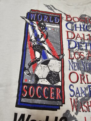 USA 1994 WORLD CUP FOOTBALL SHIRT SOCCER WORLD MERCH 1991 WHITE L