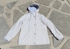 Anna Rose Raincoat White With Orange And Grey Chevron Pattern - Uk 10