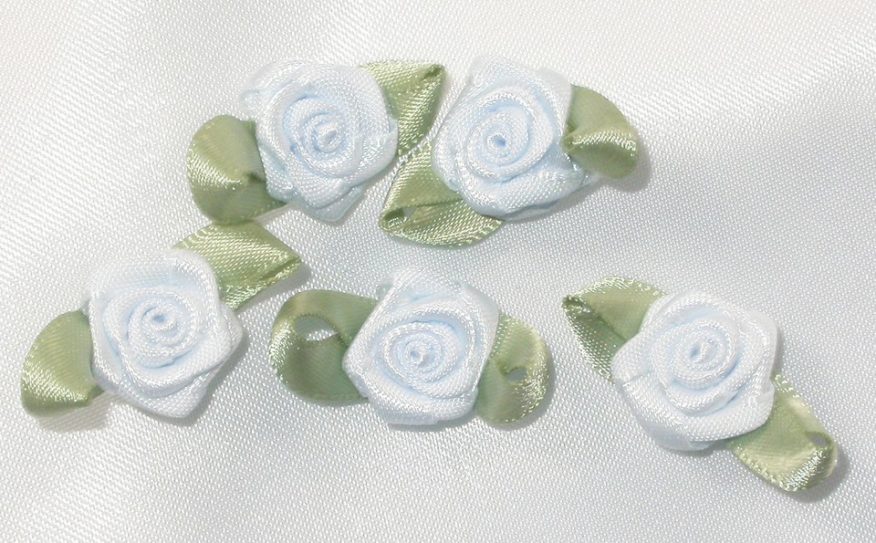 Polyester Satin Ribbon Roses 25 Pack - Lots of colors! USA STOCK ...