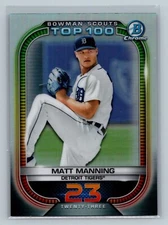 2021 Bowman Chrome Matt Manning REFRACTOR Scouts Top 100 Prospect #BTP-23 Tigers