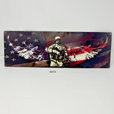 American Soldier US Flag Eagle & Quote Military Metal Sign 20x7 Open Road Signs 