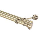 Gardinenstange 19mm 1-läufig / 2-läufig Wand/Decke Antik-Gold 120-600cm NEU