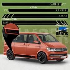 Bus Seiten-Streifen Aufkleber-Set, komp. mit VW T5 T6 - Camper R Langer Radstand