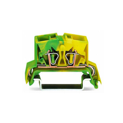 10pcs WAGO 264-737 4-Conductor Mini Rail-Mount Terminal Block Green-Yellow New K
