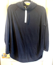 NWT Caslon Turtleneck Raglan Longline Sweater Womens Size XS Black Knit wool