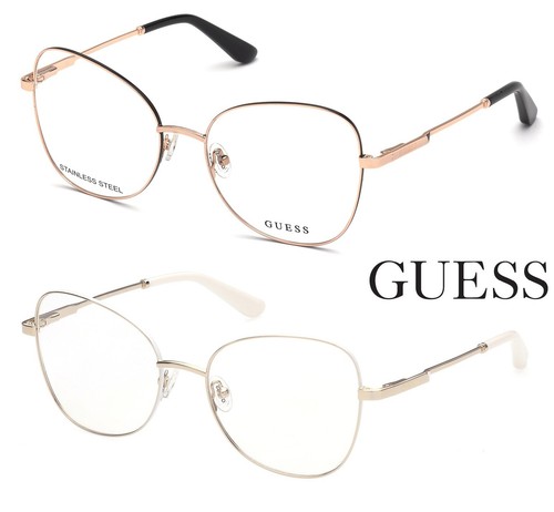 Montatura occhiali da vista donna Guess montatura metallo grandi rosa e  bianchi | eBay