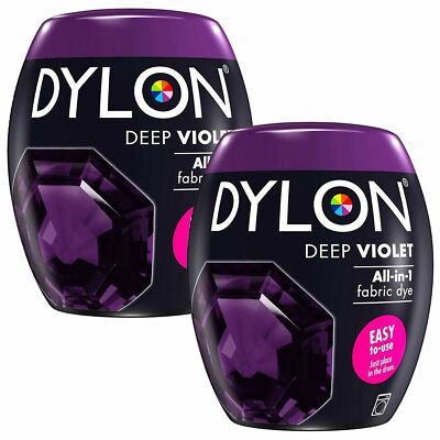 Dylon Waschmaschine Stofffärbekapsel, tiefviolett, 2 Packungen à 350g