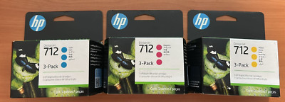 3 HP 712 Tintenpatronen 3-pack 3ED77A 3ED78A 3ED79A f. DesignJet T210 T230 T250
