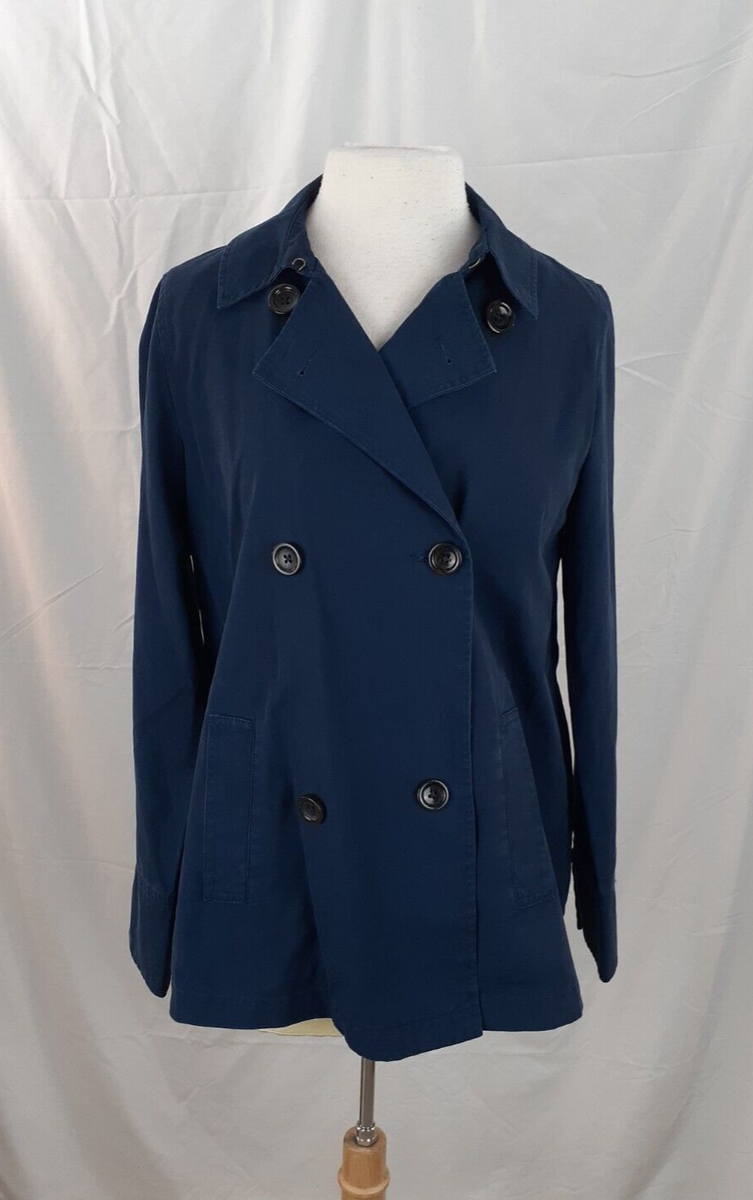 J. Jill Jacket XS Double Breasted Navy Blue Cotton Button