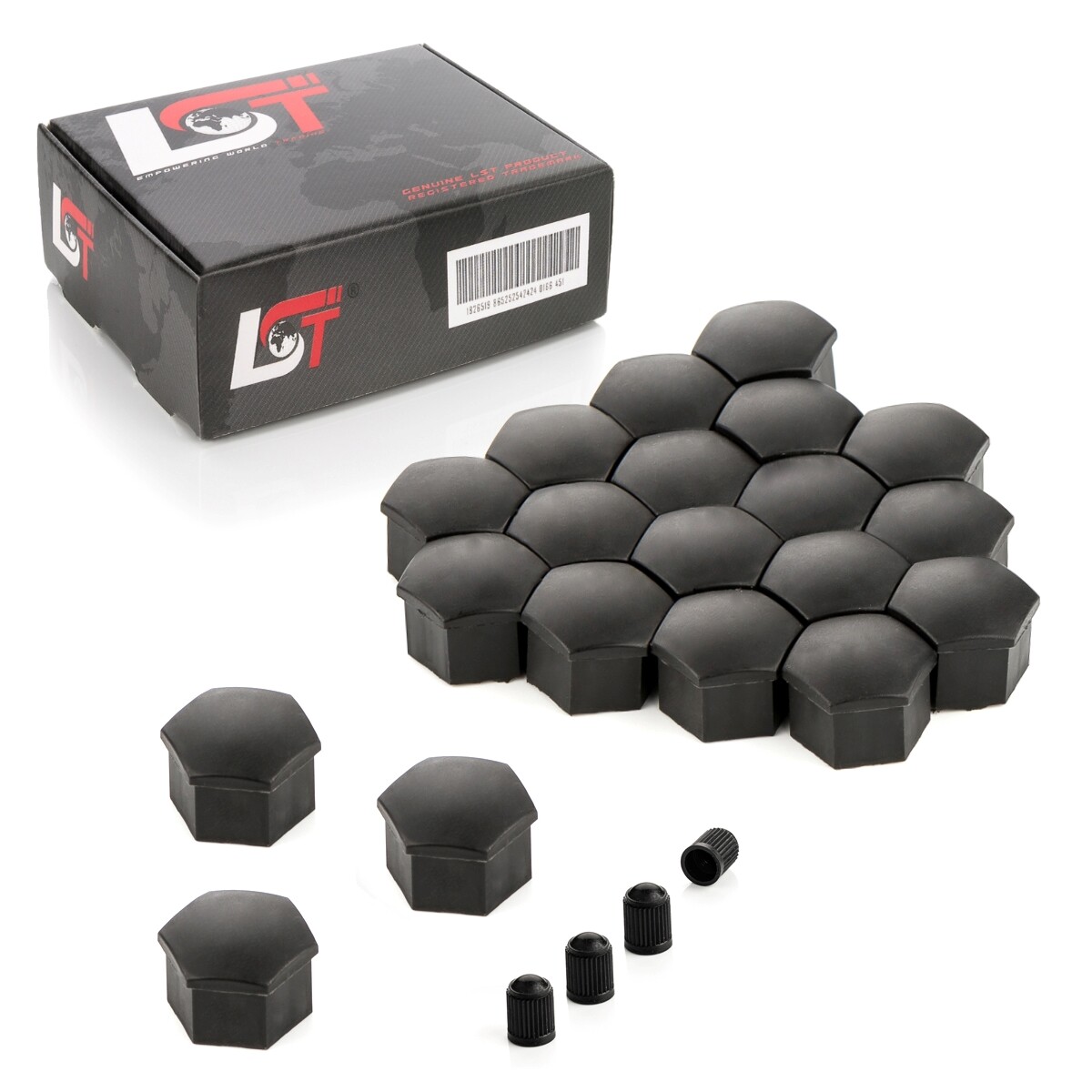 20X Wheel Nut Caps Black 17 Mm For MERCEDES-BENZ