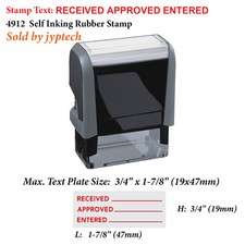 Received Approved Entered - Trodat 4912 Self Inking Rubber Stamp