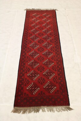 2'9'' x 9'8'' ft. Turkmen Vegetable Dye Hand Knotted Wool Traditional Runner Rug