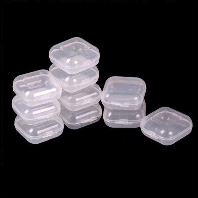 10Pcs Mini Clear Plastic Small Box Jewelry Earplugs Container Storage BoxKTCR