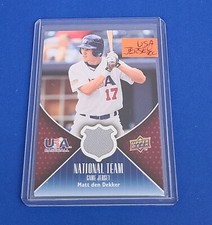 2009 Upper Deck BASEBALL USA NATIONAL TEAM GAME JERSEY MATT DEN DEKKER USA-MD  V