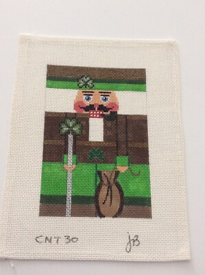 JB Designs CNT30 St. Patrick Nutcracker 18 Ct. Handpainted Needlepoint Canvas