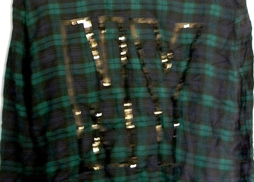 Polly Esther Juniors XL Shirt Plaid Sequined-Back Button Down Flannel Shirt NEW - Picture 7 of 12