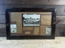Antique Wood Framed Collection Of Baseball Memorabilia Harry Fritz Beaver Falls
