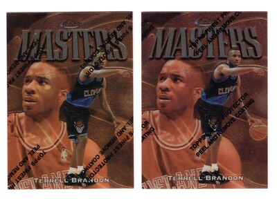 (2) 1997-98 TOPPS FINEST TERRELL BRANDON MASTERS CARD #84 LOT **NM-MT ...