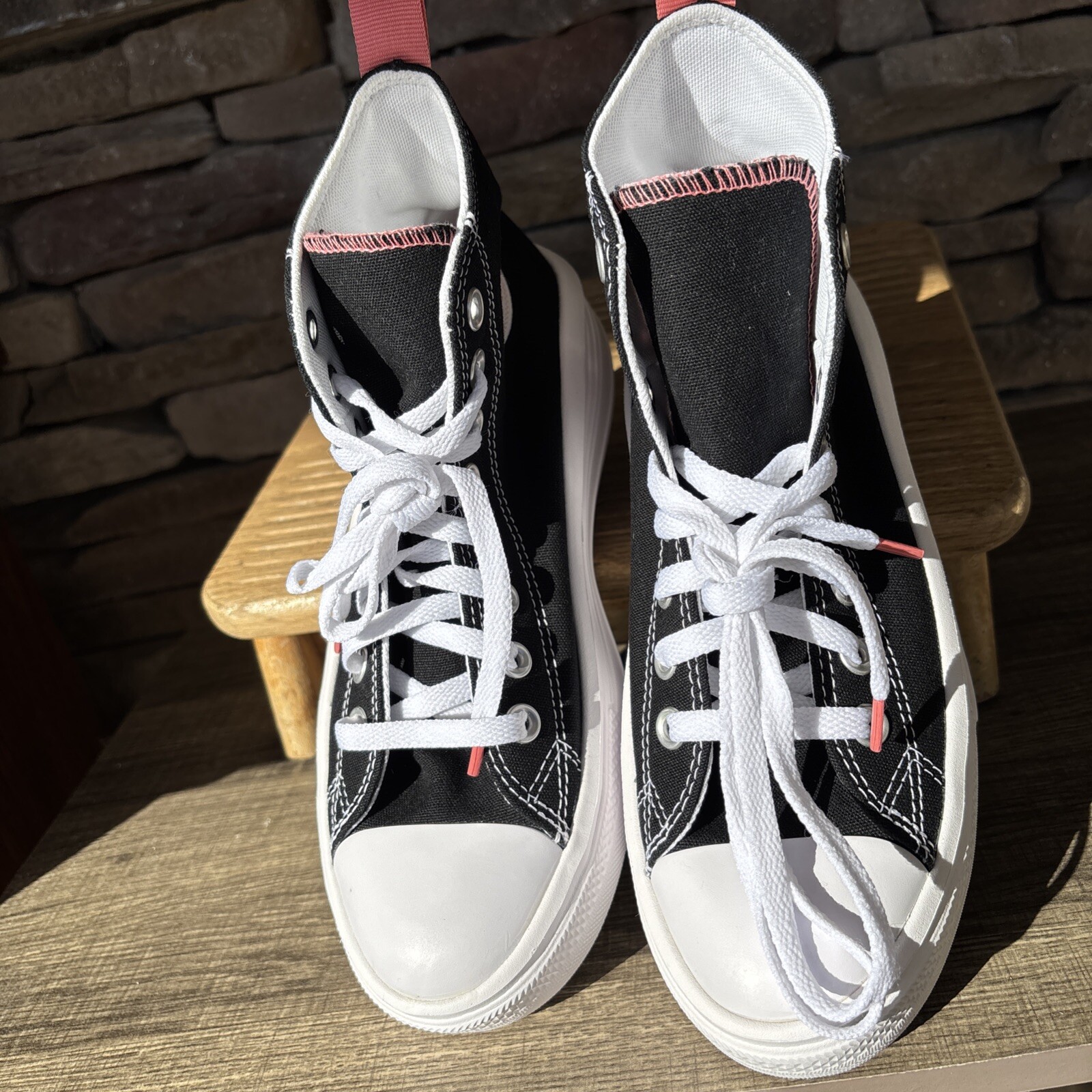 Converse Chuck Taylor All Star Move Platform in Black, White & Pink. Kids Size 6 thumbnail 13