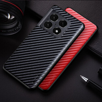 For OnePlus 10T Luxury Anti-Slip Hybrid Carbon Fiber Matte PU Leather Case Cover