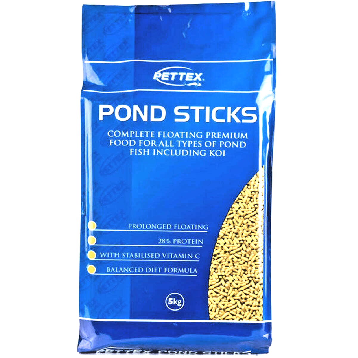 5KG PREMIUM POND STICKS : Pettex Stick Fish Food Natural Floating Koi Carp Feed