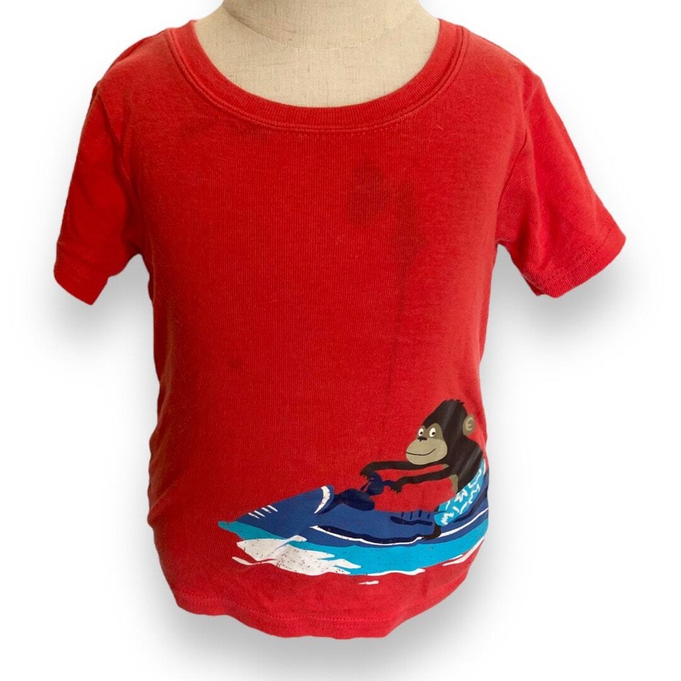 Carter's Boys Pajamas Size 4T Jet Ski Monkey Short Sleeves Orange Blue
