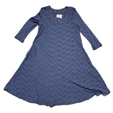 Anthropologie Saturday Sunday Blue Midi Dress Fit And Flare Tee Womens Size XS