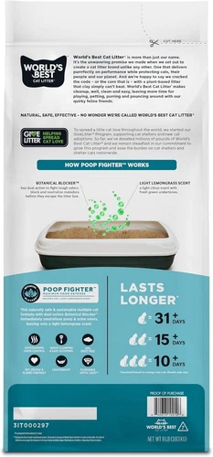 World's Best Cat Litter Poop Fighter Litter,Flushable 99% Dust Free, 28 lb bag - Picture 12 of 12