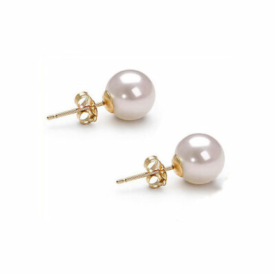 NEW Echte Weiß Akoya Perlen ca 6 - 6,5 mm Ohrstecker Ohrringe Gold 750 Neu 18 kt