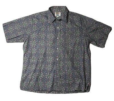 Kahala Aloha Hawaiian Pineapple Palm Trees Button Short Sleeve Shirt XL