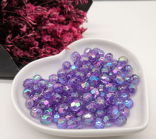 Crystal Acrylic Beads Top Quality  4mm-8mm Rainbow AB Gems DIY Jewellery Kids UK