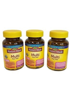Nature Made Multi For Her, Women's Multivitamin w/Iron&Calcium 90 Tabs 3-pack