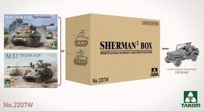 TAKOM 2207W 1/35 SHERMAN 2 BIG BOX (2 SHERMAN KITS PLUS 1/35 JEEP)