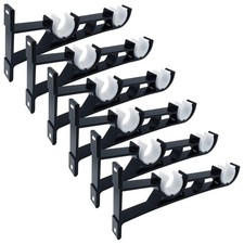 Double Curtain Rod Brackets, 6 Pack Heavy Duty Curtain Rod Holders 1 Inch Black