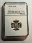 1942/1-D Mercury Dime 10C NGC F12 Key Variety