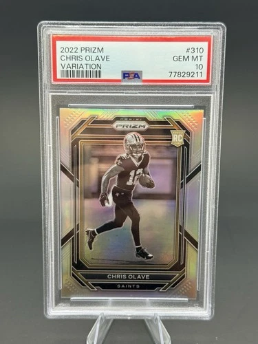 2022 PANINI PRIZM SILVER VARIATION #310 CHRIS OLAVE ROOKIE RC PSA 10