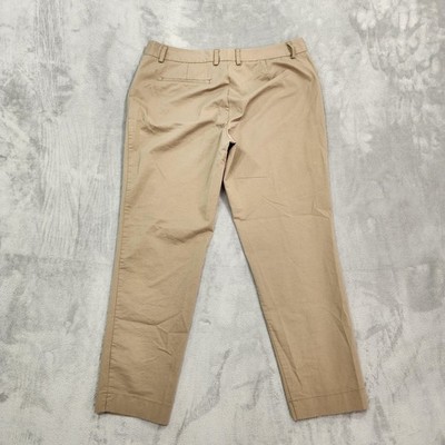 PACIBE Pants Womens M Beige Mid Rise Crop Ankle Chino Slit Hem Stretch Office