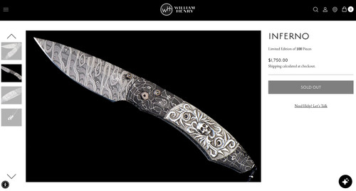 William Henry B12 INFERNO folding knife (Discontinued)