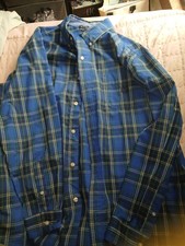 Chaps Mens XL Regular Blue/Green Plaid Long S...