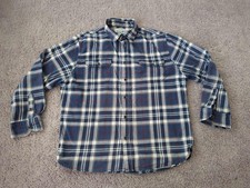 Alaska Wilderness Gear 1953 Button Up Shirt Mens XL Blue Plaid Flannel