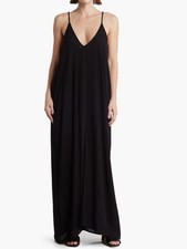 Lovestitch Rayon Gauze Maxi Tank Dress Weekend Edition Size M/L Black Semi-sheer