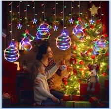 LOLStar Christmas Window Lights 180 LED Multicolour Hanging 8 Flash Modes 18ft