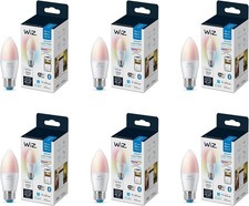 WiZ 40W B12 Color LED Smart Candle-Shaped Bulb - Pack of 6 - E26- Indoor - Co...