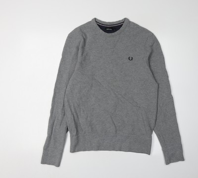 Fred Perry Grau Herren Pullover Sweatshirt S
