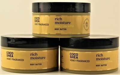 QTY 3 - Bath & Body Works COCO SHEA Rich Moisture Body Butter Honey Shea 6.5oz